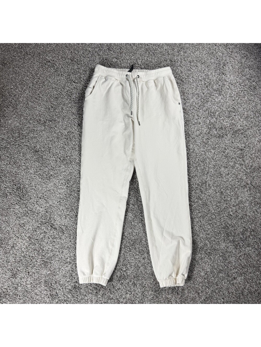 Vuori Performance Jogger Pants Womens Sz S Beige Mid Rise Tapered Leg Drawstring